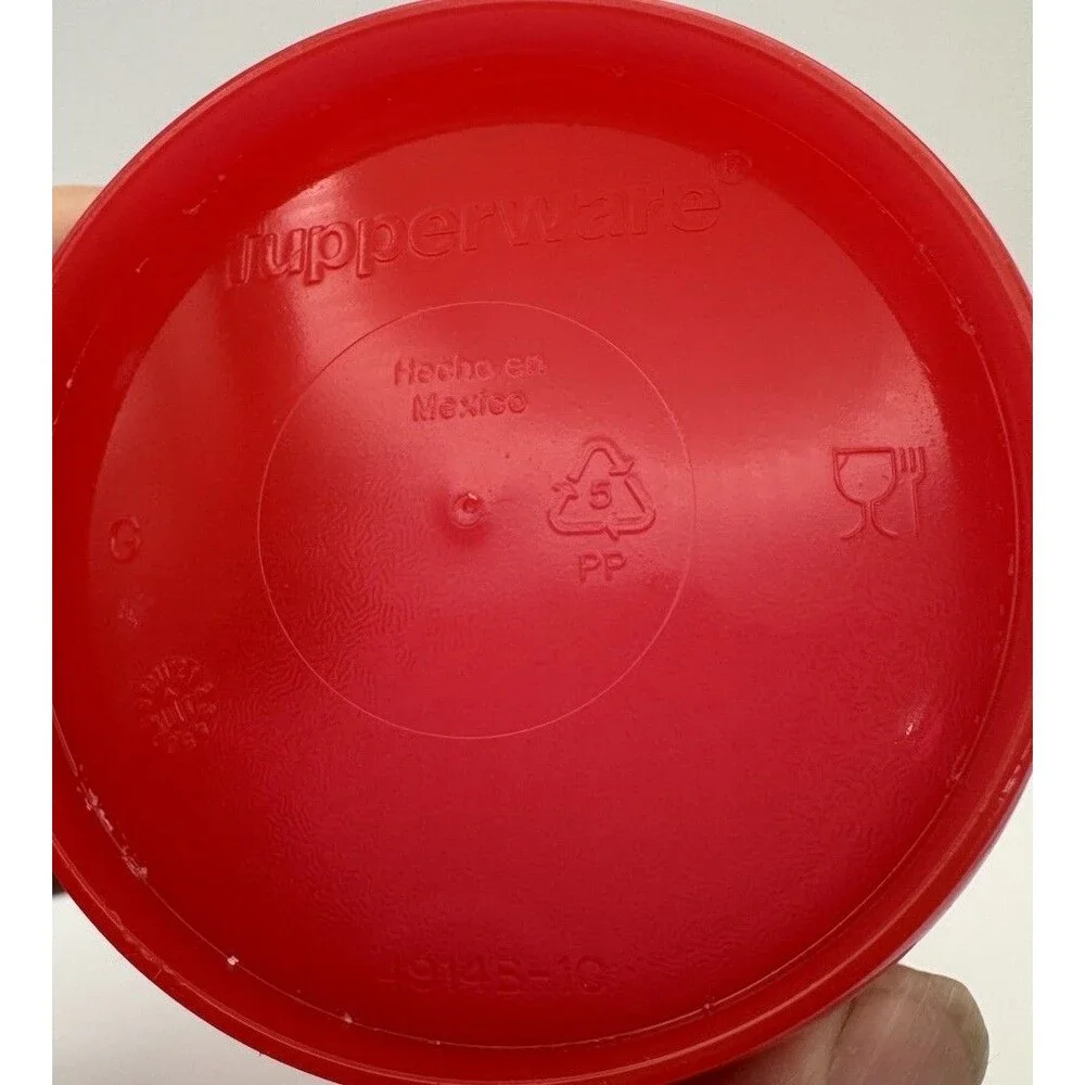 Tupperware Set of 4 Red 4 oz Containers with Red Lids Travel Grandmacore